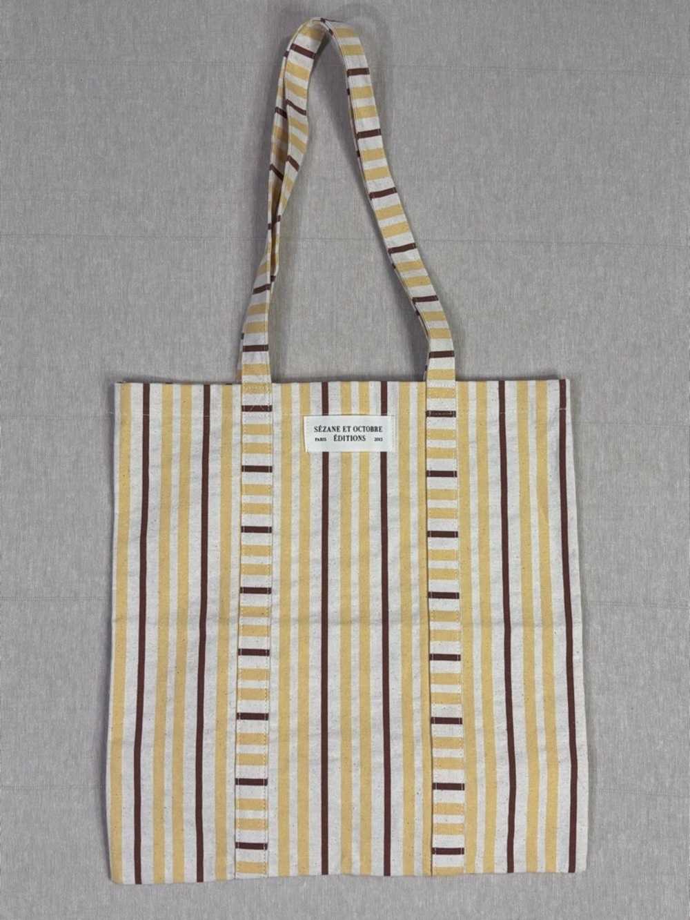 Sézane Et Octobre Paris Striped Canvas Tote French Market Chic Large Bag